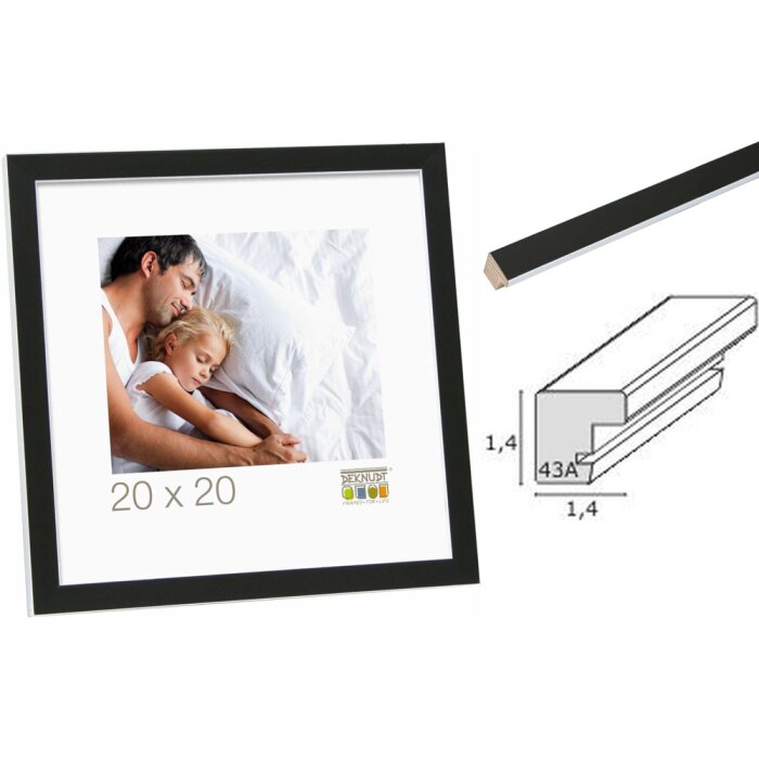 Deknudt Bilderrahmen S43AL schwarz-weiß Holz 9x13 cm bis 30x40 cm