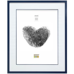 Фоторамка деревянная синяя S43AM с двойным passepartout