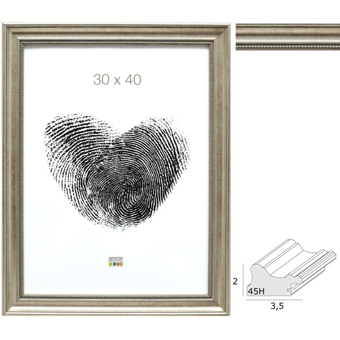 Deknudt S45HD1 Bilderrahmen Silber Barock 10x15 cm bis 40x60 cm