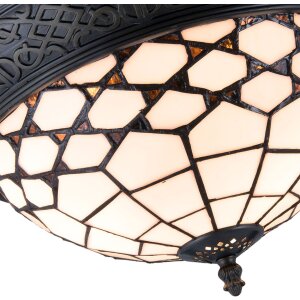 Потолочный светильник Tiffany Clayre & Eef 5LL-5891 - Ø 38x19 см - E14-Max. 2x40 Вт белый