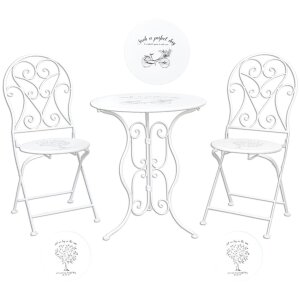 Стол и 2 стула Clayre & Eef Ø 60x70 см, белый