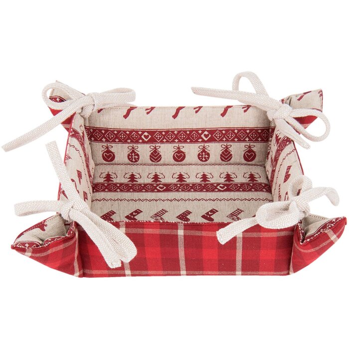 Корзина для хлеба Clayre & Eef NOC47 - 35x35x8 см красная