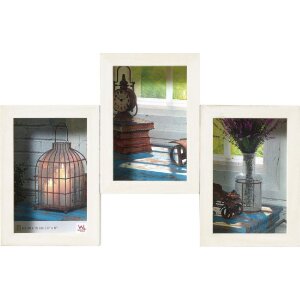 Рамка для галереи Рустик 3 фото 10x15 см белая