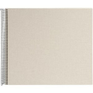 Goldbuch Spiralalbum Bella Vista Sandgrau Leineneinband 40 weiße Seiten 34x30 cm