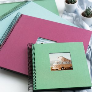 Goldbuch Spiralalbum Bella Vista fuchsia 34x30 cm 40 schwarze Seiten