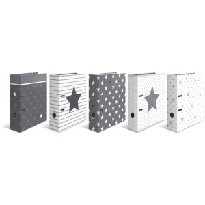 Herma Motivordner A4 Stars Weiß gestreift