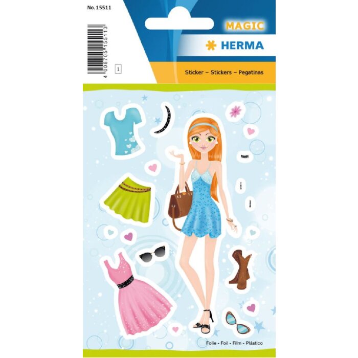 Наклейки Herma MAGIC Pretty Girl, фольга, розовая, 18 шт.