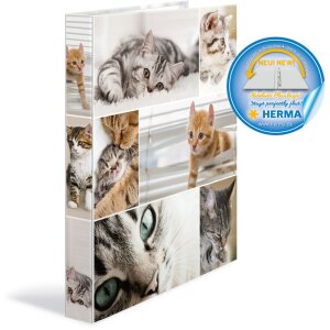 Herma Ringbuch A4 Karton 4D Katzen, Farbe: Katzen, Größe: A4