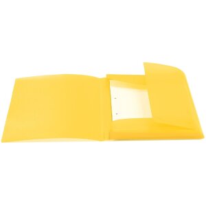 HERMA Sammelmappe A4 PP transluzent gelb mit Gummizug 3 Einschlaglaschen