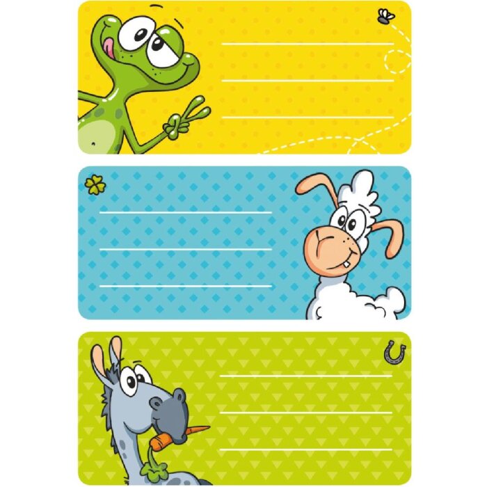 Наклейки Herma VARIO с животными, 76×35 мм, белые, 3 листа