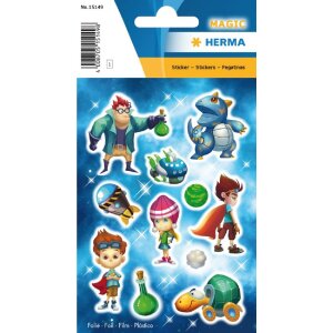 Фольгированные наклейки Herma MAGIC супергероев, 10 шт.