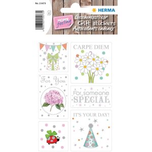 Наклейки Herma HOME «Удачи» с серебряным...