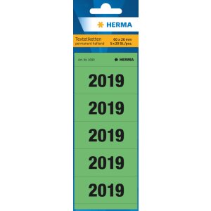 Цифры года 2019 для папок Herma, 60 x 26 мм, зеленые,...