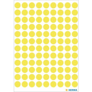 HERMA Vielzwecketiketten gelb Ø 8 mm rund Papier...