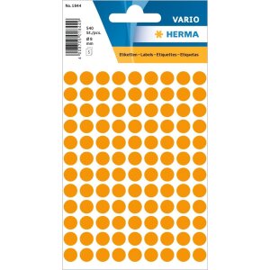 HERMA Vielzwecketiketten orange Ø 8 mm rund Papier...