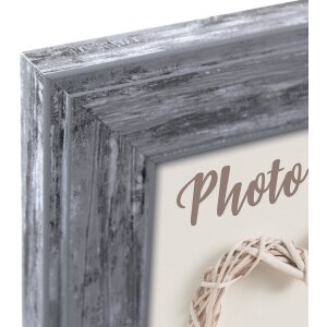 ZEP Fotorahmen Todi Landhausstil Holzoptik grau weiß 10x15 cm bis 20x30 cm