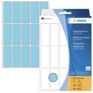 HERMA Vielzwecketiketten blau 20x50 mm Papier matt 480...