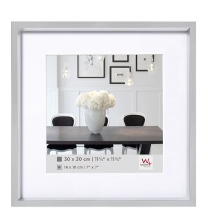 Walther Steel Style Kunststoffrahmen 20x20cm silber mit...
