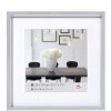 Walther Kunststoffrahmen Steel Style silber 40x40 cm mit Passepartout 28x28 cm