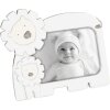 MASCAGNI 2GQA1031 Babyrahmen 10x15 cm weiß Löwenform mit Samtrückwand