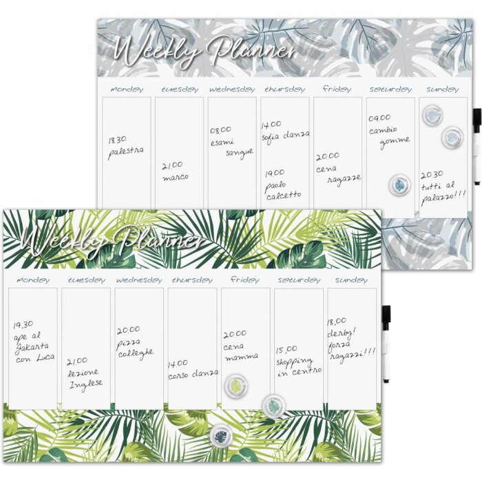 Mascagni 20EA1093 Wochenplaner 40x60 cm mit Holzgrund und 3 Magneten