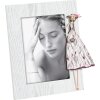 Mascagni 2IEA1098 Fotorahmen 13x18 cm weiß Holz mit geformter Frau Dekoration