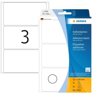 HERMA Vielzwecketiketten weiß 52x100 mm Papier matt...