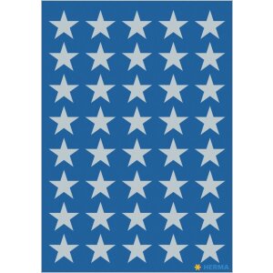 Sticker Sterne 5-Zackig, silber Ø 13 mm
