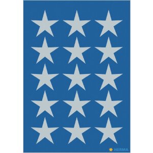 HERMA Sticker Sterne 5-Zackig, silber Ø 22 mm