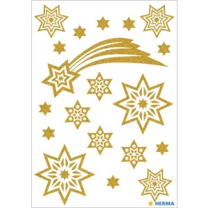 HERMA Weihnachtssticker MAGIC Sterne + Schweif, glittery