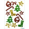 HERMA GLITTERY Weihnachtssymbole Sticker 1 Blatt bunt