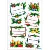 HERMA Weihnachts-Sticker Tannengestecke beglimmert, rot, 10x10 cm