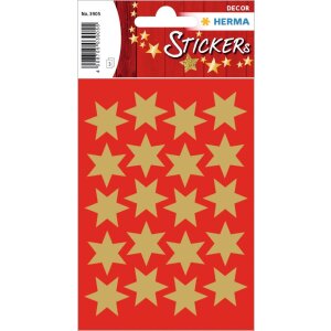 HERMA Weihnachts-Sticker Sterne gold Ø 21 mm