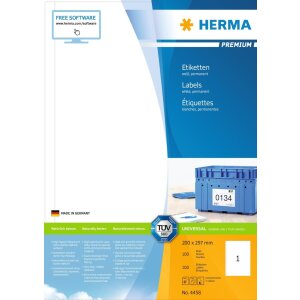 HERMA Etiketten Premium A4 weiß 200x297 mm Papier...