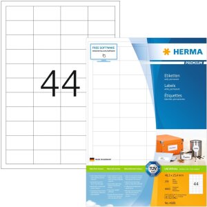 HERMA Etiketten Premium A4 weiß 48,3x25,4 mm Papier...