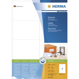 HERMA Etiketten Premium A4 weiß 105x74 mm Papier...
