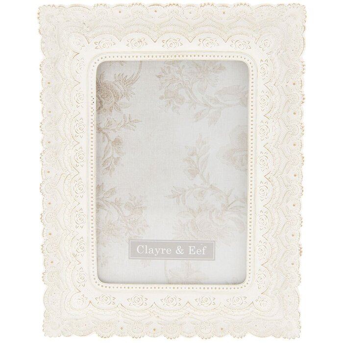 Clayre & Eef Fotorahmen 2F0566 weiß 16x2x21 cm für 10x15 cm Foto