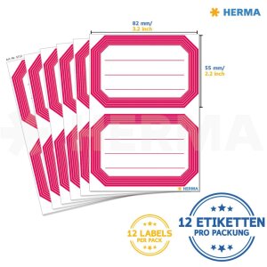 HERMA Schuletiketten neutral roter Rand 82x55 mm