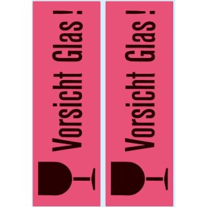 Hinweisetiketten Vorsicht Glas 39x118 mm 10 St.