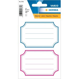 HERMA Schuletiketten neutral blau-rot