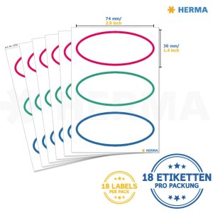 HERMA Schuletiketten dreifarbig Neutral
