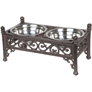 Миска для еды животных 6Y3198 черно - коричневая 28x15x13 см