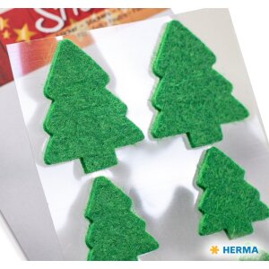 HERMA MAGIC Weihnachtsbäume Filz selbstklebend für Geschenke und Karten