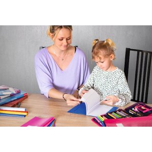 HERMA 7452 Heftschoner PP A4 gedeckt pink mit Strukturprägung und Etikett