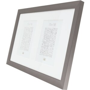 S021D7 Алюминиевая галерейная рамка серого цвета для 2 фотографий 10x15 см