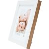 Deknudt S46JH1 Holzrahmen weiß mit holzfarbiger Rand 24x30 cm