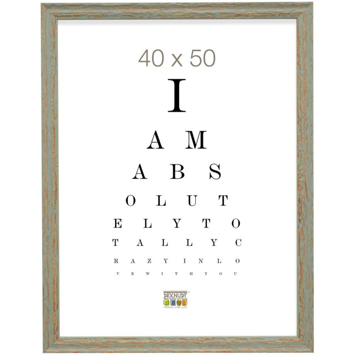 Deknudt S46MF8 Grüner Holzrahmen verwittert 18x24 cm Größe 21x27x1,4 cm