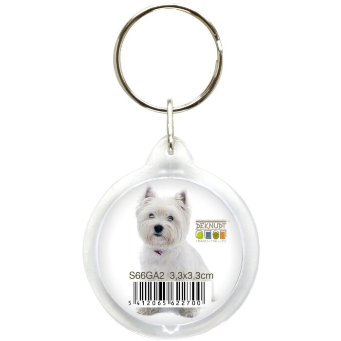 Deknudt S66GA2 Runder Foto-Schlüsselanhänger aus Kunststoff 3,3x3,3 cm