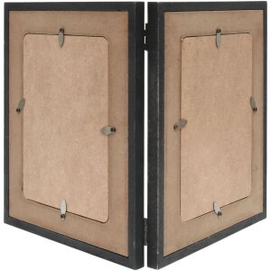 Deknudt S67TW2 Doppelrahmen schwarz Holzpassepartout für 2 Fotos 10x15 cm