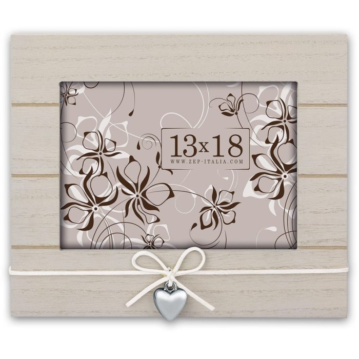 ZEP Fotorahmen Sibel 10x15 cm Querformat Holz mit Herz-Applikation Aufsteller